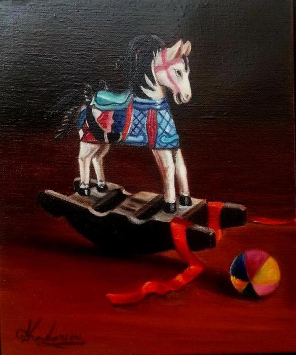 Ξύλινο αλογάκι με μπάλα